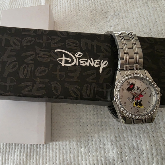Disney Silver Watch with Mickey Mouse Design
